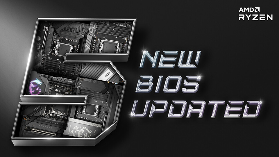 MSI has released a motherboard UEFI update that enables support for 192 GB of memory and AMD's Ryzen 7000X3D series CPUs.